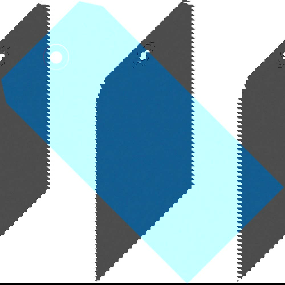 Blank Tag: 6-1/4'' High, Dark Blue, Synthetic Paper